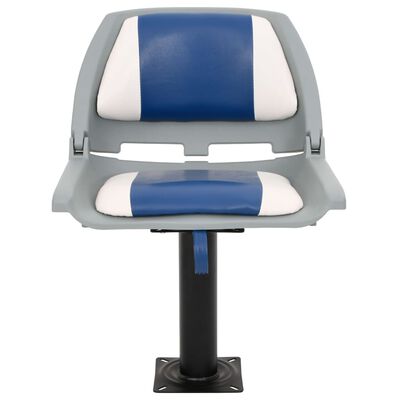 vidaXL Ensemble de sièges de bateau pliables 2 pcs bleu et blanc