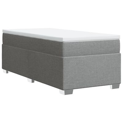 vidaXL Sommier à lattes de lit avec matelas Gris clair 90x200 cm Tissu