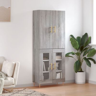 vidaXL Buffet haut Sonoma gris 69,5x34x180 cm Bois d'ingénierie