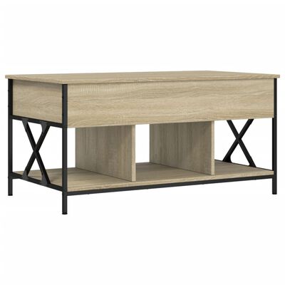 vidaXL Table basse chêne sonoma 100x55x50cm bois d'ingénierie et métal