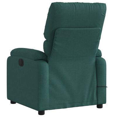 vidaXL Fauteuil de massage inclinable Vert foncé Tissu