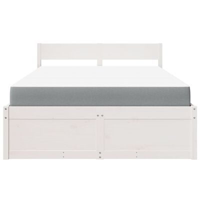 vidaXL Lit avec tiroirs et matelas blanc 140x190 cm bois massif de pin