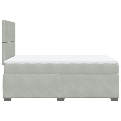 vidaXL Sommier à lattes de lit et matelas gris clair 120x190cm velours