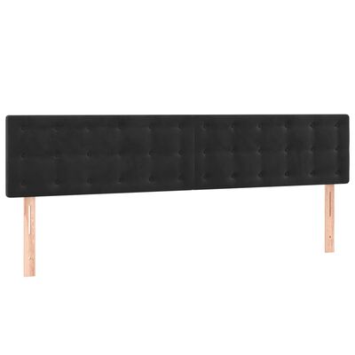 vidaXL Tête de lit à LED Noir 200x5x78/88 cm Velours