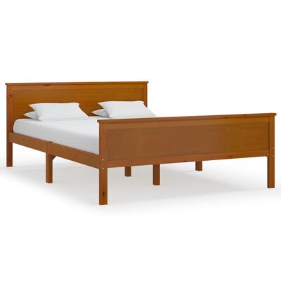 vidaXL Cadre de lit sans matelas marron miel pin massif 140x200 cm