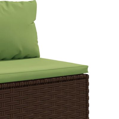 vidaXL Salon de jardin avec coussins 7 pcs marron résine tressée