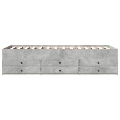 vidaXL Lit de jour avec tiroirs sans matelas gris béton 75x190 cm