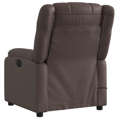 vidaXL Fauteuil de massage inclinable électrique marron similicuir