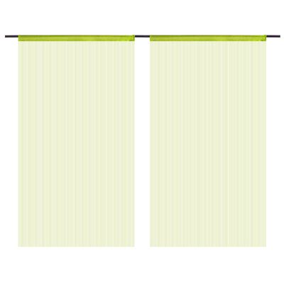 vidaXL Rideau en fils 2 pcs 100 x 250 cm Vert