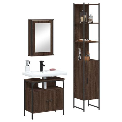 vidaXL Ensemble de meubles de salle de bain 3 pcs Chêne marron