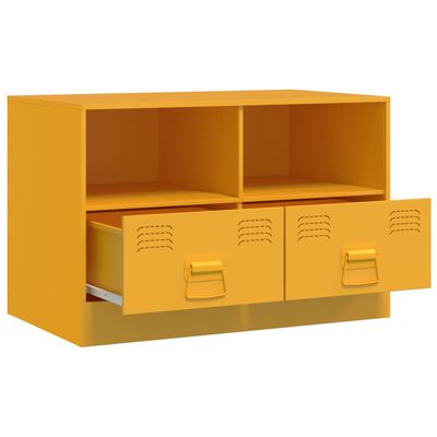 vidaXL Meubles TV 2 pcs jaune moutarde 67x39x44 cm acier