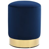 vidaXL Tabouret Bleu et doré Velours