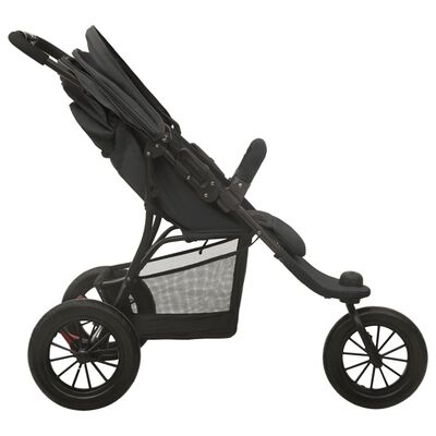 vidaXL Poussette pour bébé Anthracite Acier