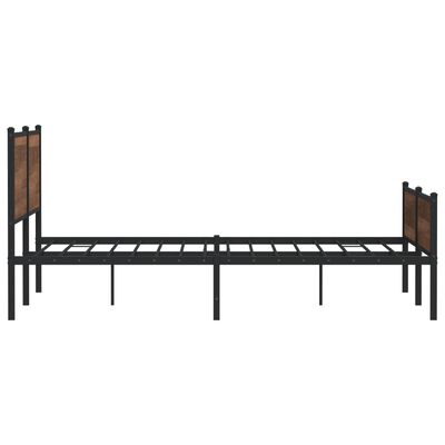 vidaXL Cadre de lit en métal sans matelas chêne marron 183x213 cm