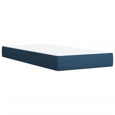 vidaXL Sommier à lattes de lit avec matelas Bleu 90x190 cm Tissu