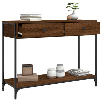 vidaXL Table console chêne marron 100x34,5x75 cm bois d'ingénierie