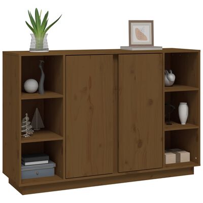 vidaXL Buffet Marron miel 120x35x80 cm Bois massif de pin