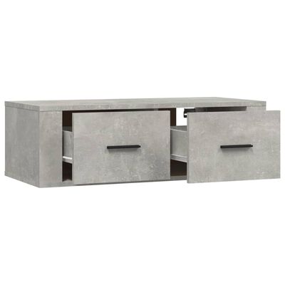 vidaXL Meuble TV suspendu Gris béton 80x36x25 cm Bois d'ingénierie