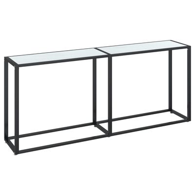 vidaXL Table console Marbre blanc 180x35x75,5 cm Verre trempé