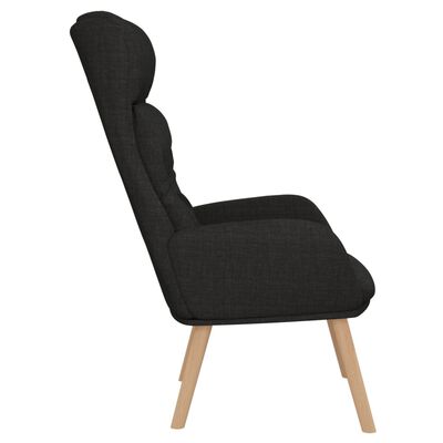 vidaXL Chaise de relaxation Noir Tissu