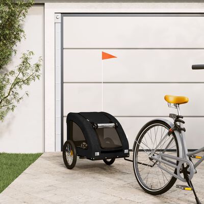 vidaXL Remorque de vélo pour animaux de compagnie noir