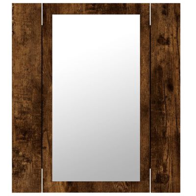 vidaXL Armoire à miroir LED de salle de bain chêne fumé 40x12x45 cm