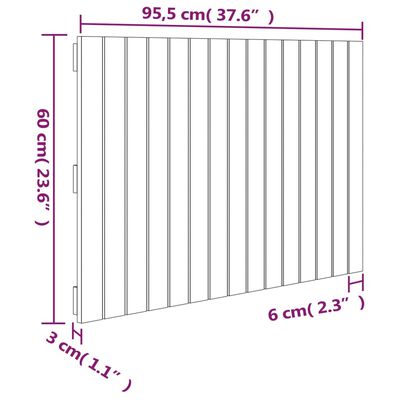 vidaXL Tête de lit murale 95,5x3x60 cm Bois massif de pin