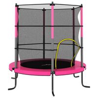 vidaXL Trampoline avec filet de sécurité Rond 140x160 cm Rose