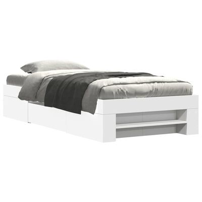 vidaXL Cadre de lit sans matelas blanc 75x190 cm bois d'ingénierie