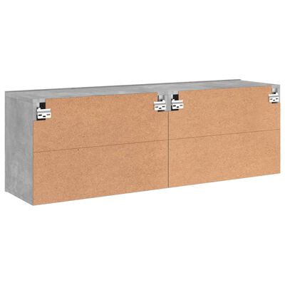 vidaXL Meubles TV muraux 2 pcs gris béton 60x30x41 cm