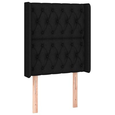 vidaXL Tête de lit avec oreilles Noir 83x16x118/128 cm Tissu