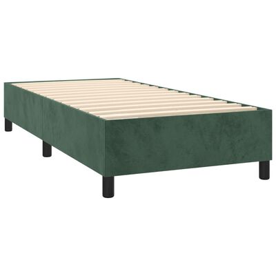 vidaXL Sommier à lattes de lit matelas et LED Vert foncé 100x200 cm