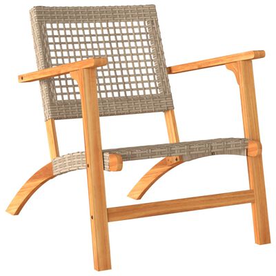 vidaXL Chaises de jardin lot de 2 beige résine tressée bois d’acacia