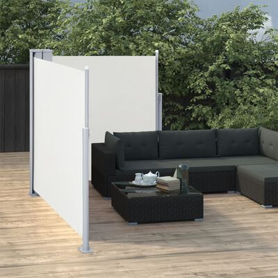 vidaXL Auvent latéral rétractable Crème 117x600 cm