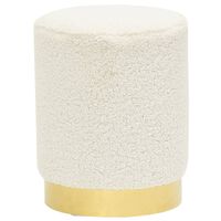 vidaXL Tabouret rond Blanc Molleton