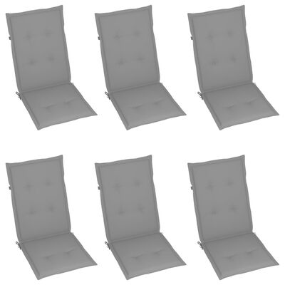 vidaXL Chaises pliables de jardin lot de 6 avec coussins Bois d'acacia