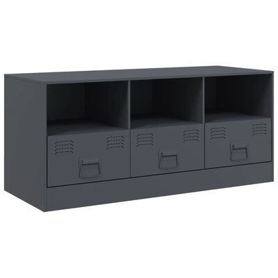 vidaXL Meuble TV anthracite 99x39x44 cm acier