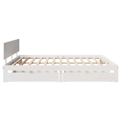 vidaXL Cadre de lit avec tiroirs sans matelas blanc 180x200 cm