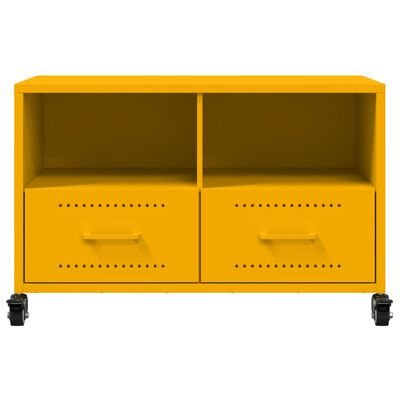 vidaXL Meuble TV jaune moutarde 68x39x43,5 cm acier