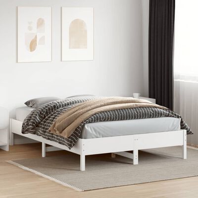 vidaXL Cadre de lit sans matelas blanc 140x200 cm bois de pin massif