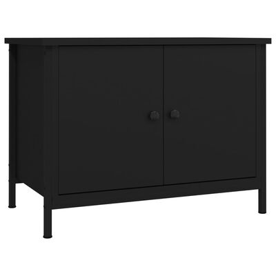 vidaXL Meuble TV avec portes noir 60x35x45 cm bois d'ingénierie