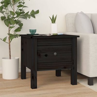 vidaXL Tables d'appoint 2 pcs Noir 40x40x39 cm Bois massif de pin