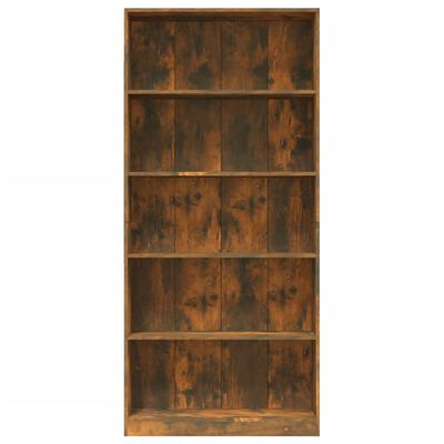 vidaXL Bibliothèque 5 niveaux Chêne fumé 80x24x175cm Bois d'ingénierie