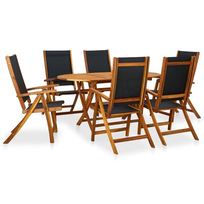 vidaXL Ensemble à manger d'extérieur 7 pcs Bois d'acacia solide