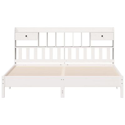 vidaXL Lit bibliothèque sans matelas blanc 180x200 cm bois pin massif