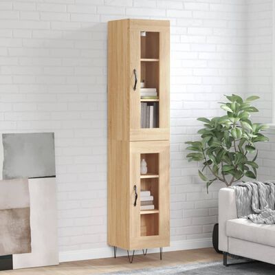 vidaXL Buffet haut Chêne sonoma 34,5x34x180 cm Bois d'ingénierie