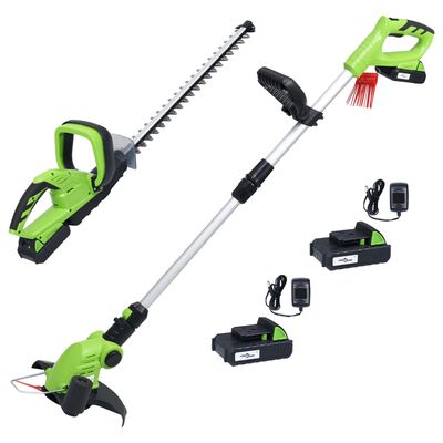 vidaXL Set outils électriques jardin sans fil 2pcs chargeurs/batteries