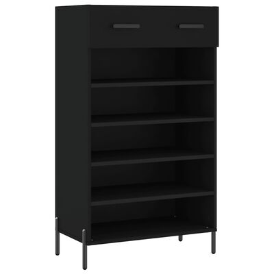 vidaXL Armoire à chaussures noir 60x35x105 cm bois d'ingénierie