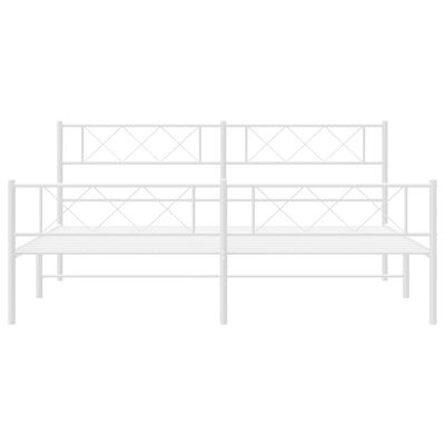 vidaXL Cadre de lit métal sans matelas et pied de lit blanc 193x203 cm