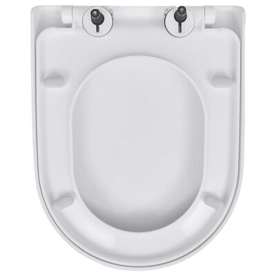 Relaxdays Abattant WC frein de chute, L x P : 36 x 44 cm, forme D